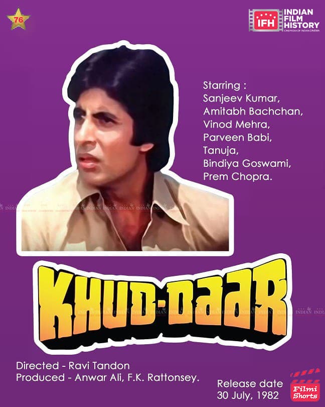 Khud Daar 1982, Amitabh Bachchan, Vinod Mehra, Parveen Babi, Bindiya Goswami