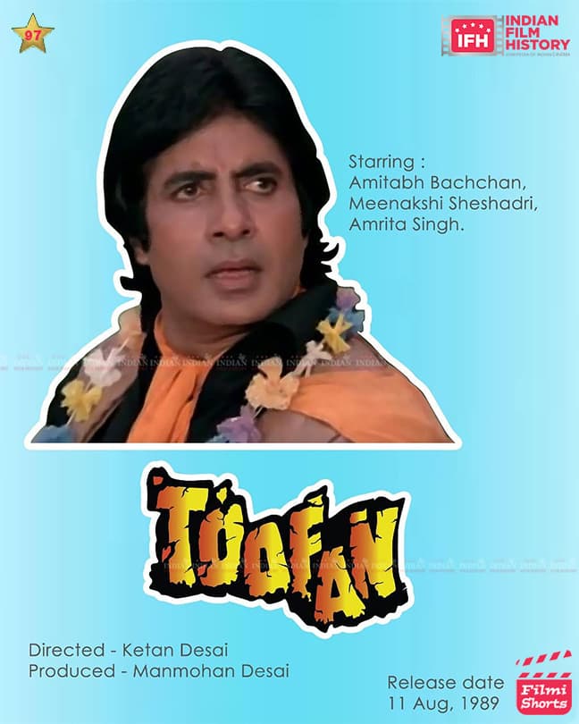 Toofan  1989, Amitabh Bachchan, Meenakshi Sheshadri, Amrita Singh, Zarina Wahab
