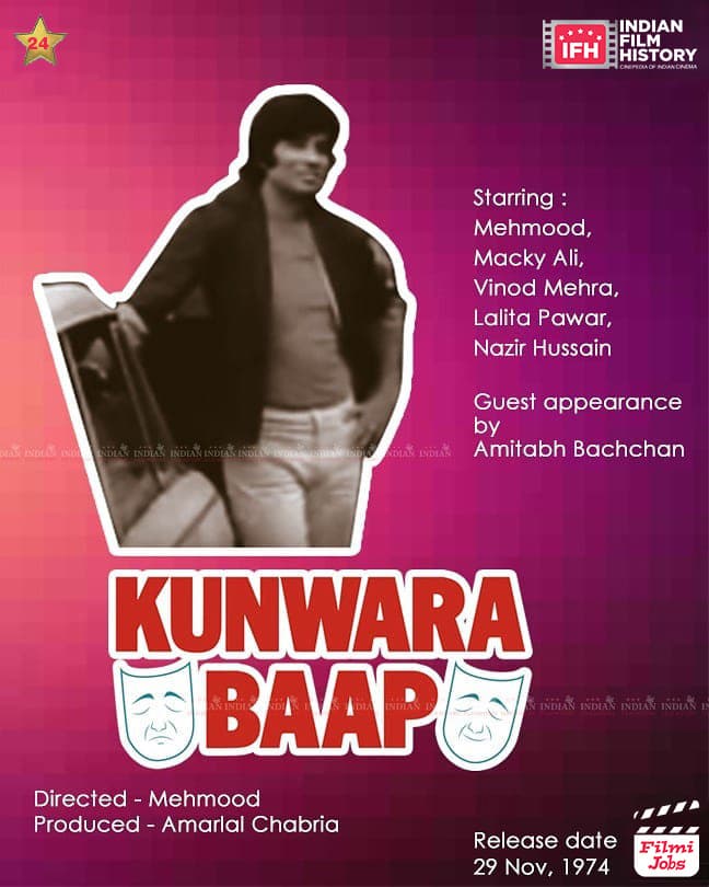 Kunwara Baap 1974, Amitabh Bachchan, Mehmood, Vinod Mehra, Bharati