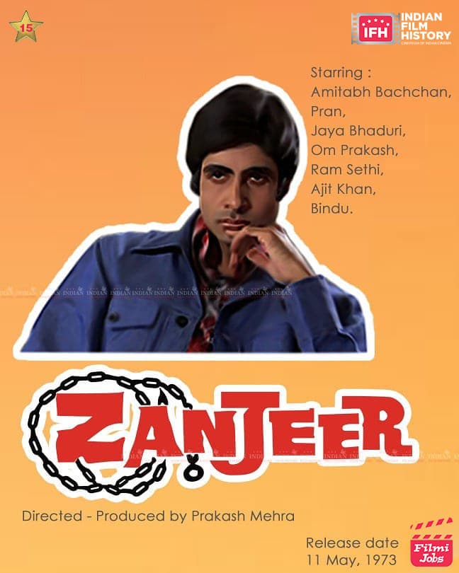 Zanjeer 1973, Amitabh Bachchan, Pran, Ajit, Jaya Bhaduri