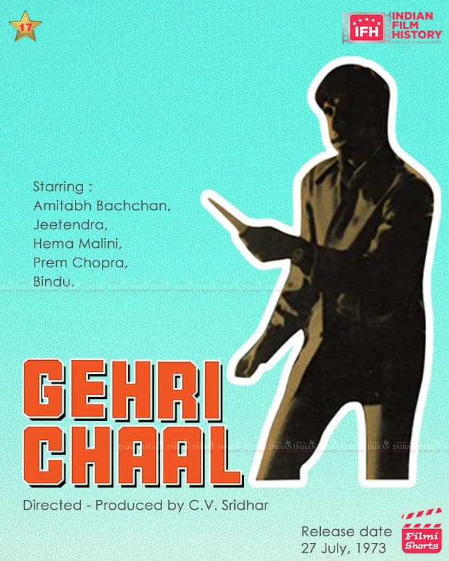 Gehri Chaal 1973, Amitabh Bachchan, Jeetendra, Hema Malini