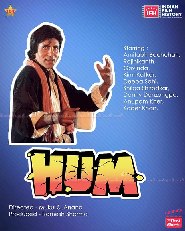 Hum 1991, Amitabh Bachchan, Rajnikanth, Govinda, Kimi Katkar, Deepa Sahi, Shilpa Shirodkar