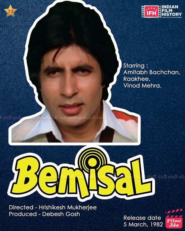 Bemisal 1982, Amitabh Bachchan, Vinod Mehra, Om Shiv Puri, Aruna Irani, Rakhee