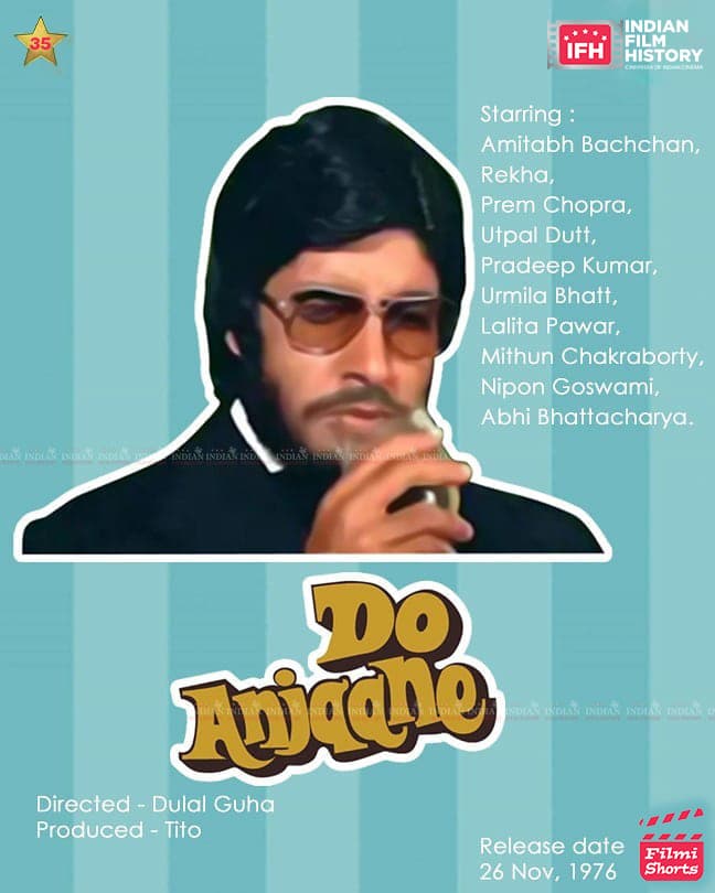 Do Anjaane 1976, Amitabh Bachchan, Mithun Chakraborty, Rekha