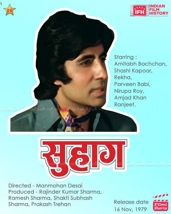Suhaag 1979, Amitabh Bachchan, Shashi Kapoor, Rekha, Parveen Babi