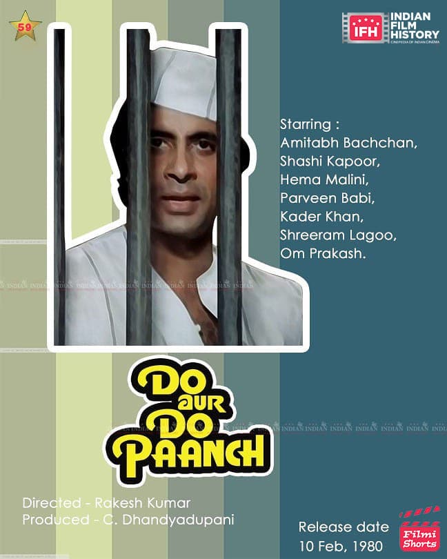 Do Aur Do Paanch 1980, Amitabh Bachchan, Shashi Kapoor, Hema Malini, Parveen Babi