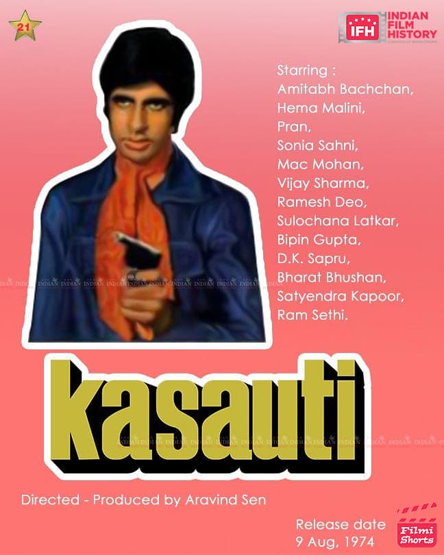 Kasauti 1974, Amitabh Bachchan, Pran, Hema Malini