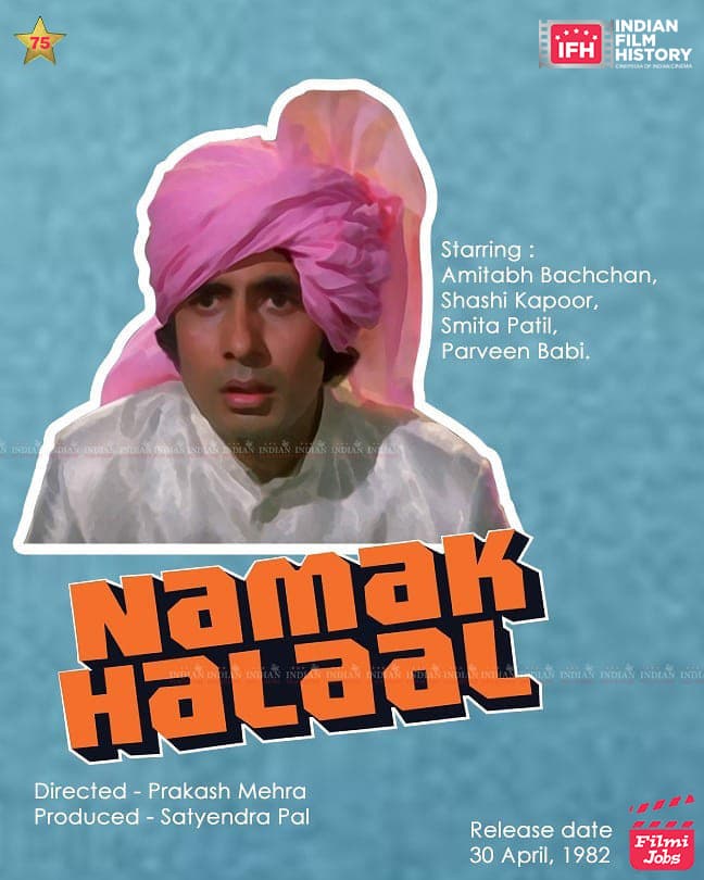 Namak Halaal 1982, Amitabh Bachchan, Ranjeet, Shashi Kapoor, Smita Patil, Parveen Babi
