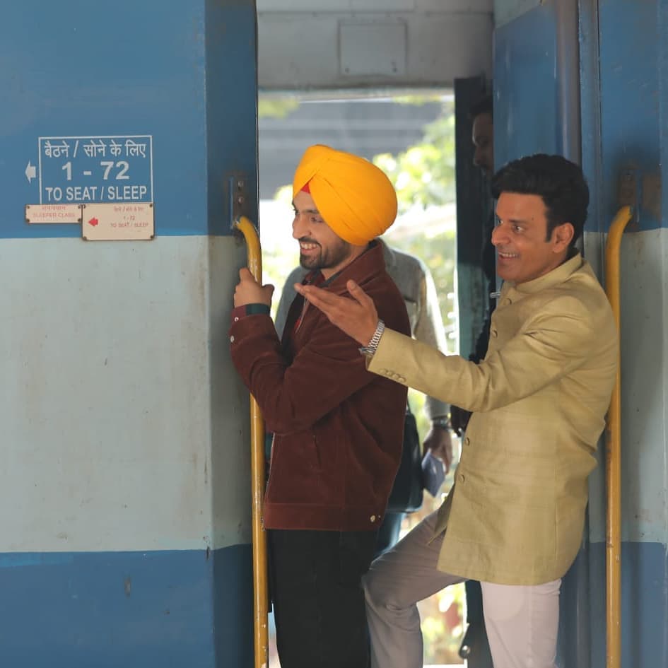 Diljit Dosanjh And Manoj Bajpai In A Still From 'Suraj Pe Mangal Bhari'