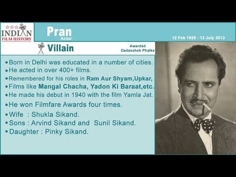 Pran Biography By Indian Film History