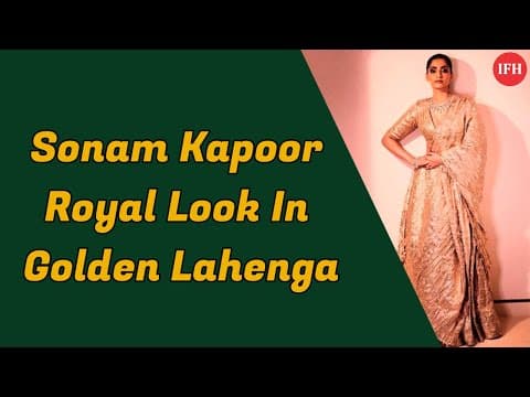 Sonam Kapoor Royal Look In Golden Lahenga