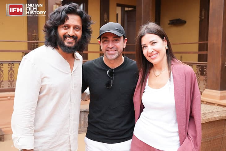 Barcelona Football Legend Xavi Hernandez Recently Paid A Visit On Riteish Deshmukh’s Sets Of Raja Shivaji