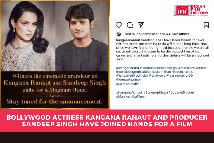 Bollywood Actress Kangana Ranaut And Producer Sandeep Singh Have Joined Hands For A Film