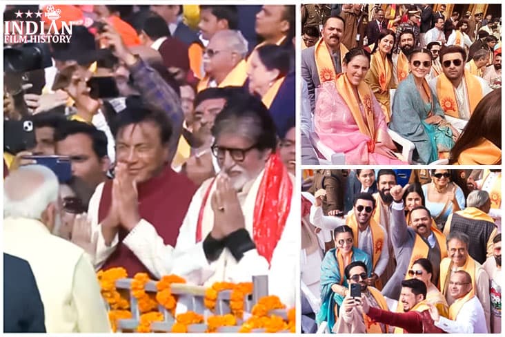 Celebrities Pose For A Picture At Ram Mandir Ayodhya- Amitabh Bachchan Meets PM Narendra Modi