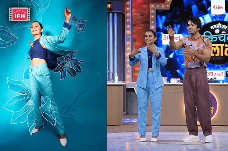Parna Pethe Gives Stylish Vibes In A Blue Suit As She Begins ‘Medium Spicy’ Promotions