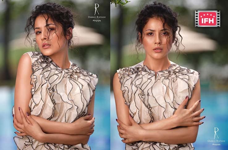 Shehnaaz Gill Looks Stunning In A Ruffle Dress And Messy Tresses In Her Latest Photoshoot