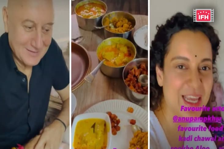 Kangana Ranaut Enjoys Her ‘Favourite Food’ With ‘Favorite Actor’ Anupam Kher On Sets Of Emergency