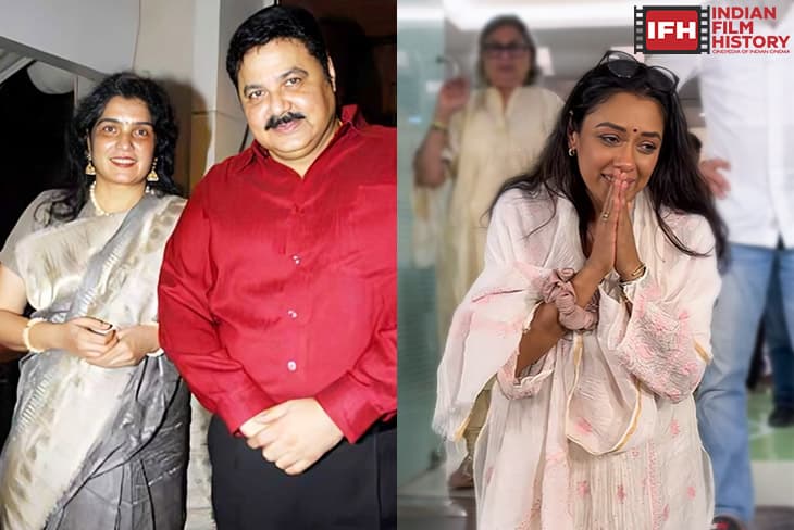 Actress Rupali Ganguly With Folded Hands Requests The Paparazzi Not To Film Satish Shah’s Widow Madhu.