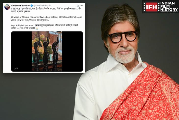 Amitabh Bachchan Is Elated With Son Abhishek Bachchan’s And Jaya Bachchan’s Filmfare Trophies. Expresses Gratitude.