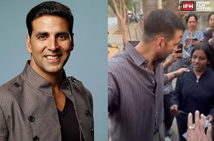 Fan Touches Akshay Kumar's Feet, Pleads With Him For Help At Polling Booth