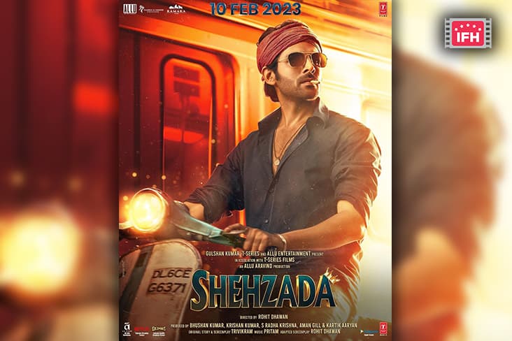 Kartik Aaryan Shares A Poster From His Film Shehzada, In Which He Rides A Scooter In A Swag Look!