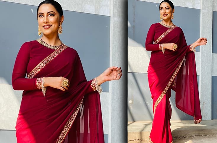 Kranti Redkar Wankhede looks royal in her red sari