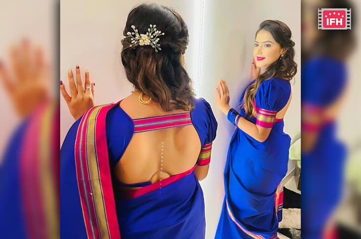 Monalisa Bagal Is A Sight To Behold In A Blue Saree