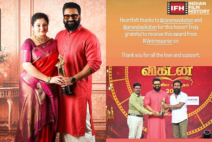 National Award Winning Actor Writer Director Rishab Shetty Has Been Honoured As The South Indian Icon Award At The Prestigious Ananda Vikatan Cinema Awards