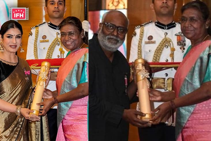 Oscar Winner MM Keeravani And Raveena Tandon Received The Padma Shri Award.