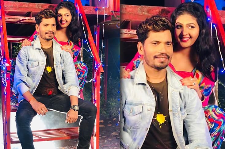 Pravesh Lal Yadav Poses For A Fun Picture On Set Of ‘Bansi Birju’
