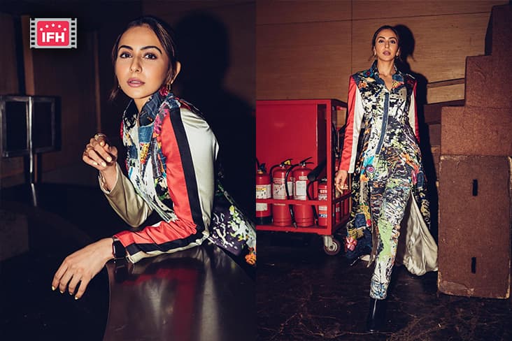 Rakul Preet Singh Looks Stunning In A Co-ord Set With A Printed Silk Embroidered Coat