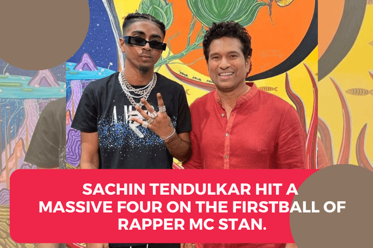 Sachin Tendulkar Hit A Massive Four On The Firstball Of Rapper Mc Stan