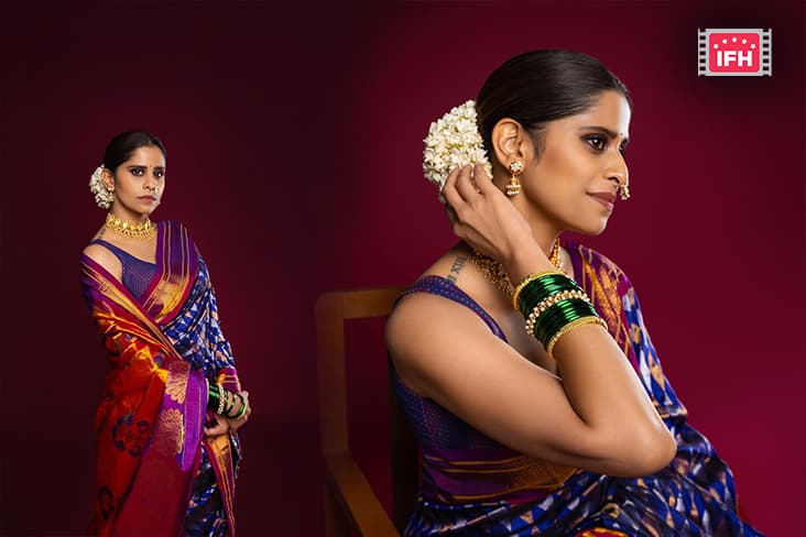 Sai Tamhankar Dazzles In A Multicolored Saree.
