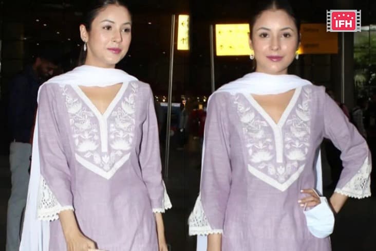 Shehnaaz Gill Brings Back A Little Bit Of Punjab With Her As She Returns To Mumbai In A Purple Salwar Suit