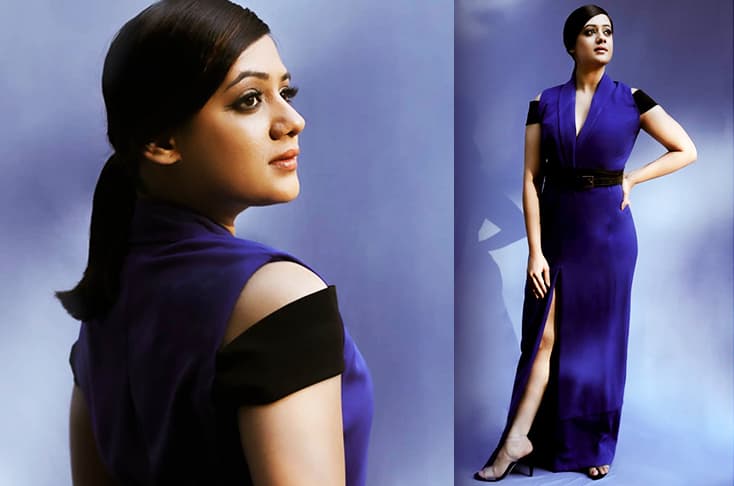Spruha Joshi Looks Stunning In A Thigh-High Slit Gown