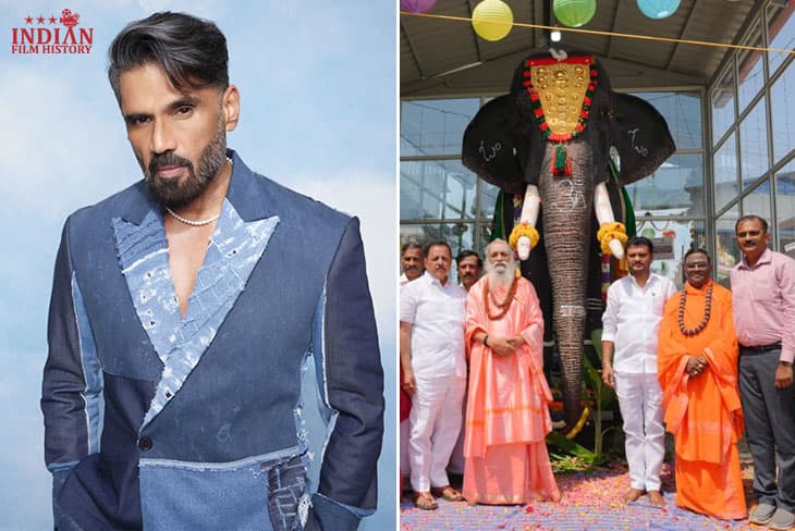 Suniel Shetty & PETA India Donate Mechanical Elephant To Karnataka Temple For Cruelty-Free Rituals