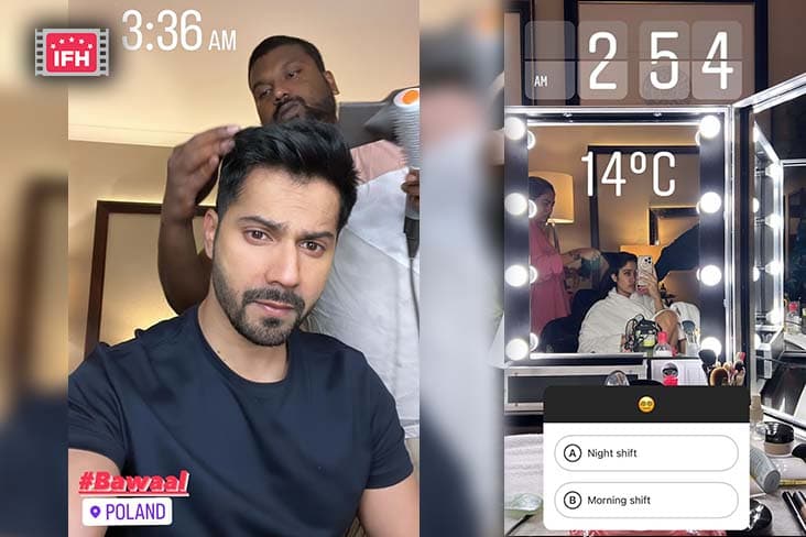 Varun Dhawan, Janhvi Kapoor Give Us A Glimpse Of Their Early Morning Hair And Makeup Scenes For ‘Bawaal’