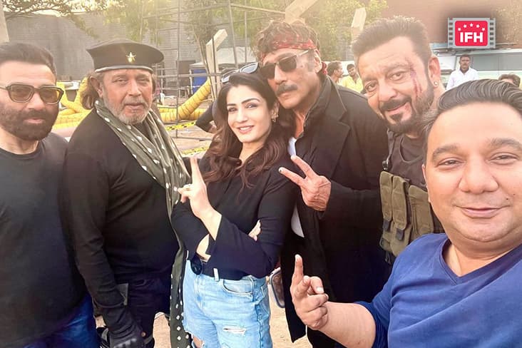 Raveena Tandon Shares Picture From 'Baap' Sets With Sunny Deol, Mithun Chakraborty, Jackie Shroff, And Sanjay Dutt