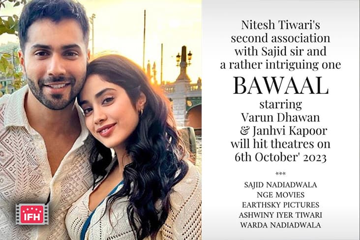 Janhvi Kapoor And Varun Dhawan's 'Bawaal' To Release On October 6, 2023.