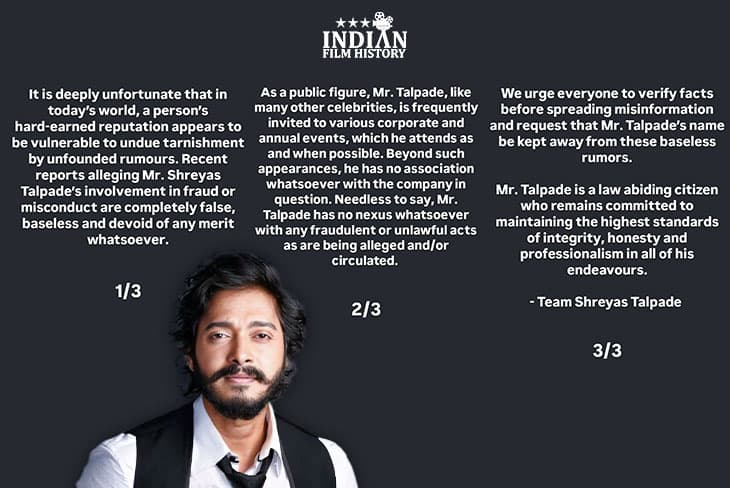 Shreyas Talpade's Team Dismisses The Allegations Against Him