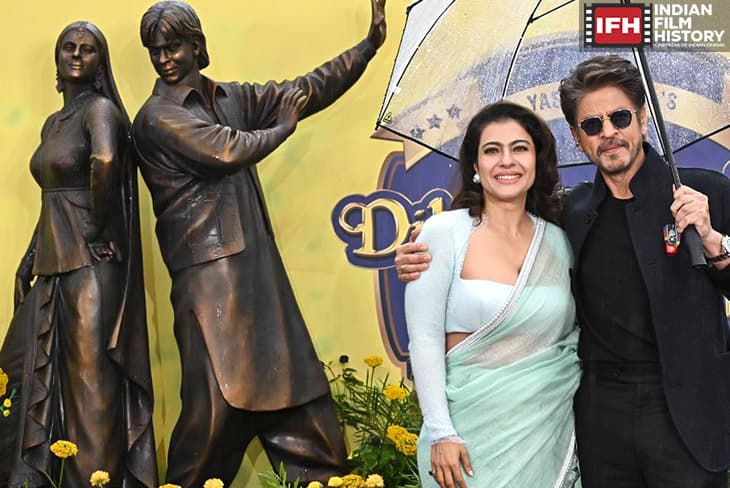 SRK Quotes “Bade Bade Deshon Mein…” While Unveiling DDLJ Statue With Kajol In London